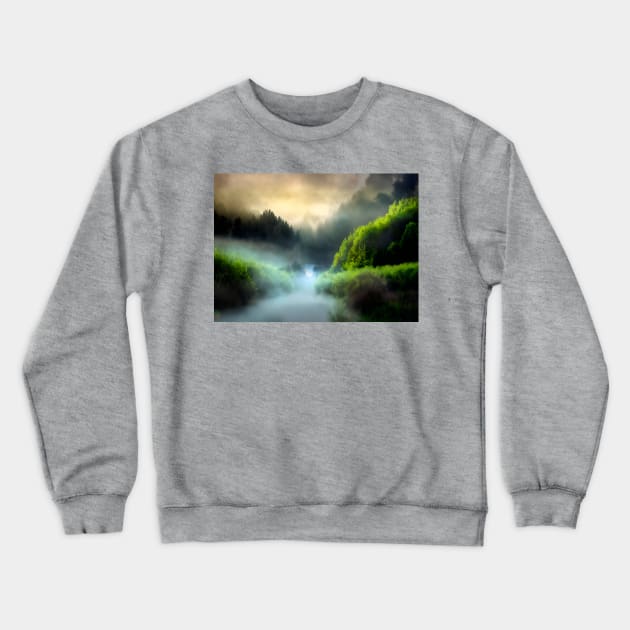 Foggy mountain Crewneck Sweatshirt by Virtually River